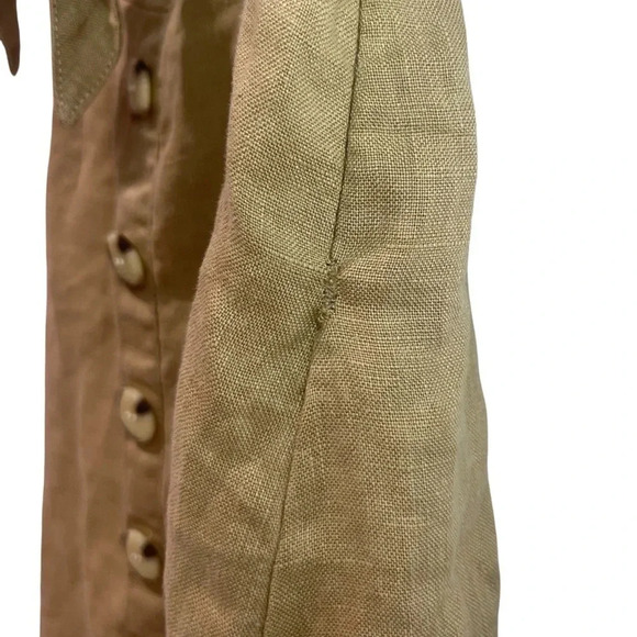 FAITHFULL THE BRAND Camel plain oat
Linen Button Front Mini Dress Small - Picture 5 of 10